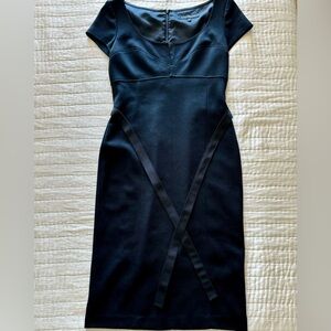 Lida Baday classic LBD wool cocktail dress size 8
